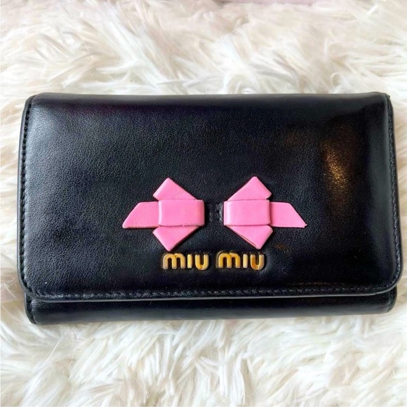 MIU MIU miu miu Bifold Wallet Wallet Genuine Leather Ladies authentic - Picture 11 of 11
